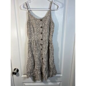 Japna Leopard Print Smocked Mini Dress Women's Size S